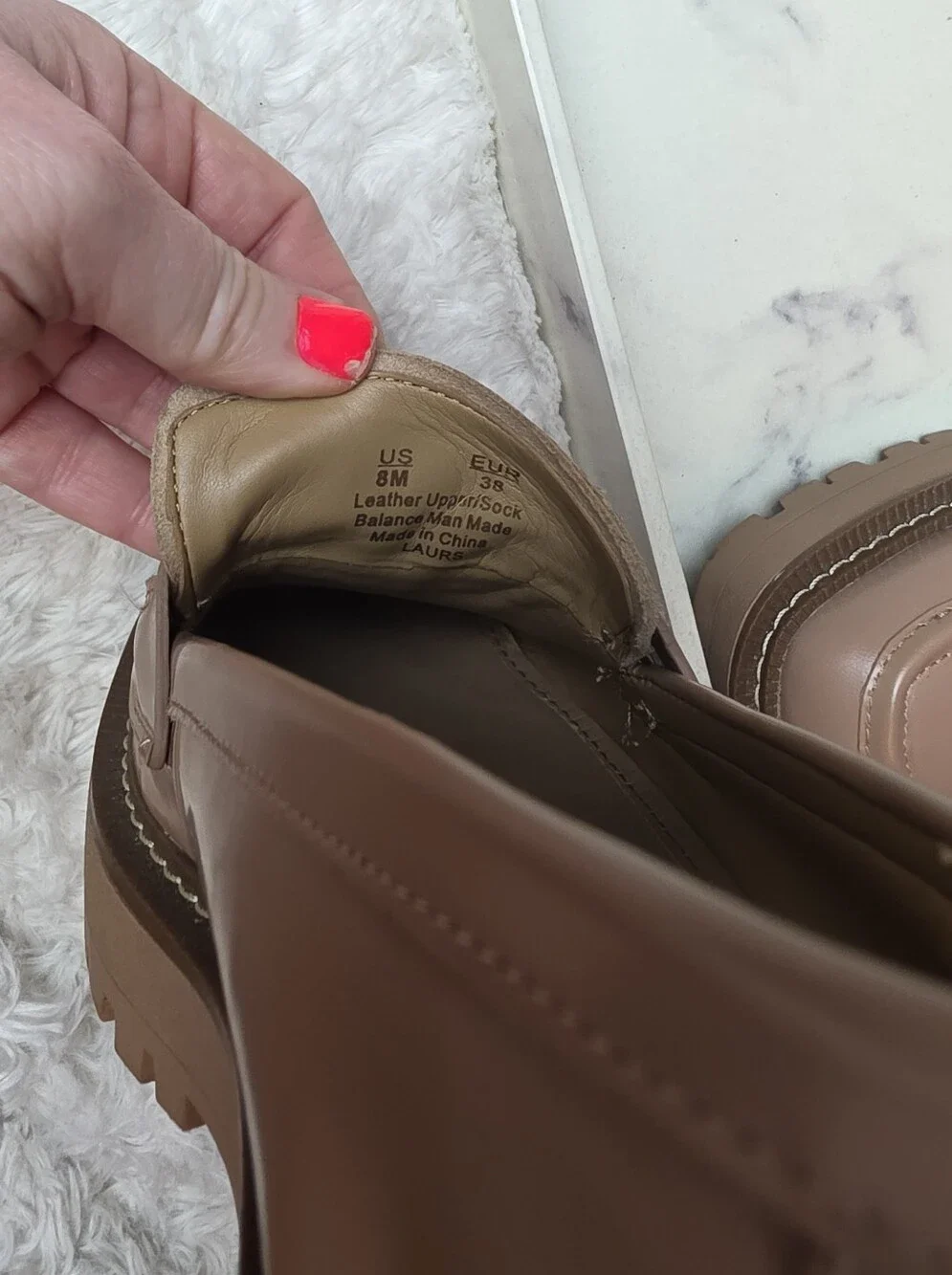 SAM EDELMAN Laurs Lug Sole Loafer In Tan Horsebit Chunky Preppy Academia Size 8